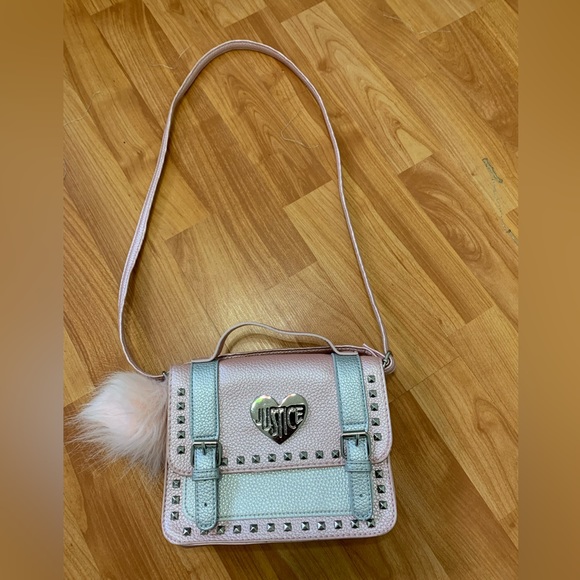 JUSTICE Letter A CROSSBODY PURSE Girls Blue Initial Bag Handbag 21.5 inch drop
